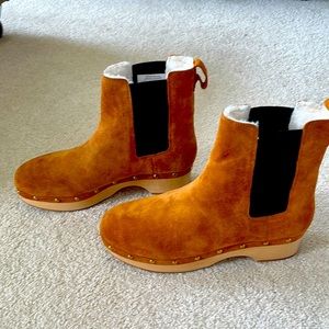 JCrew Shearling Clog Booties
